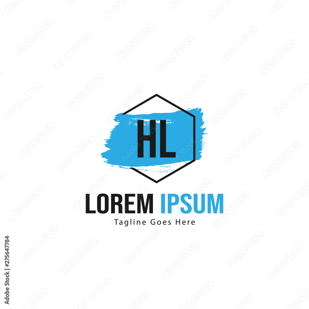 Initial HL logo template with modern frame. Minimalist HL letter logo vector illustration Initial HL logo template with modern frame. Minimalist HL letter logo vector illustration