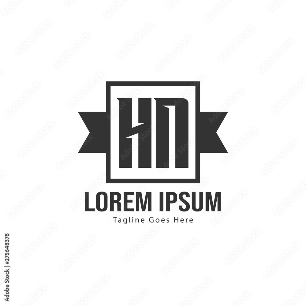 Initial HN logo template with modern frame. Minimalist HN letter logo vector illustration Initial HN logo template with modern frame. Minimalist HN letter logo vector illustration