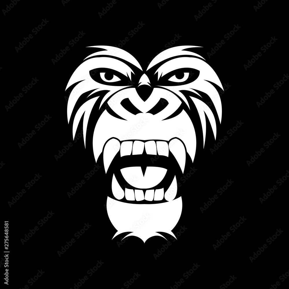 gorilla head sport logo vector design