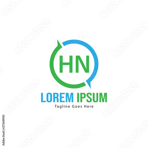 Free Download Initial HN logo template with modern frame. Minimalist HN letter logo vector illustration - GFXLoad