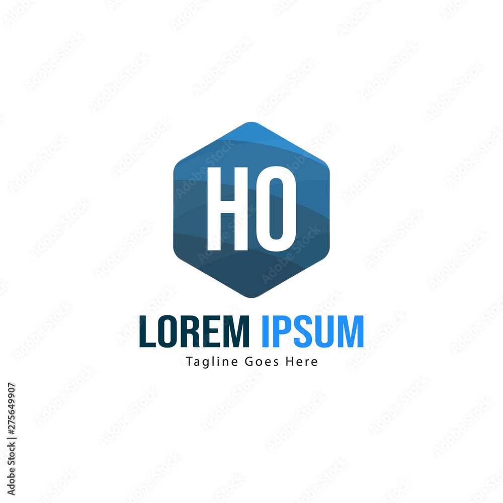 Initial HO logo template with modern frame. Minimalist HO letter logo vector illustration Initial HO logo template with modern frame. Minimalist HO letter logo vector illustration