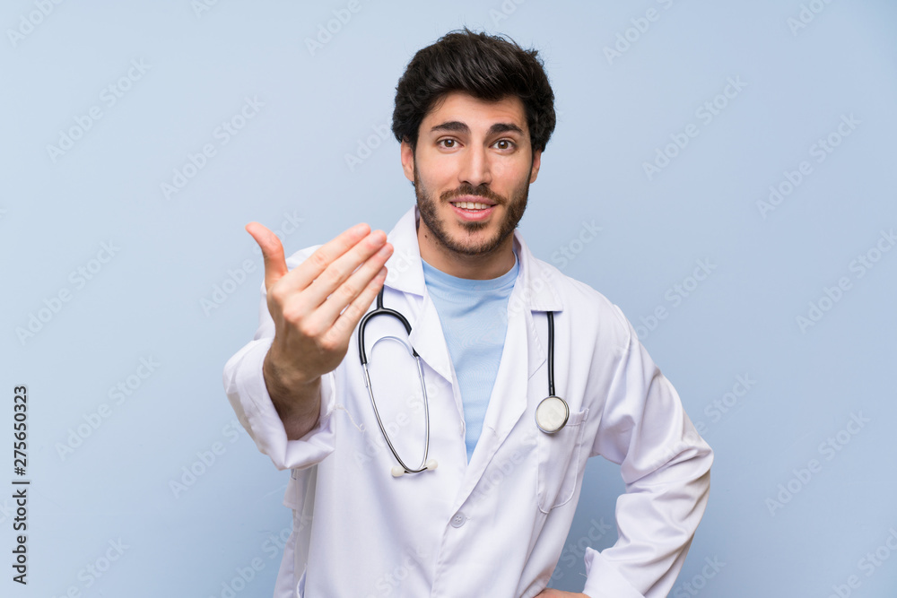 Doctor man inviting to come Doctor man inviting to come