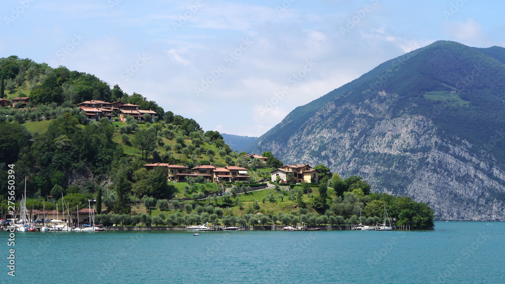 Beautiful Mountains at Lake of Iseo, Italy