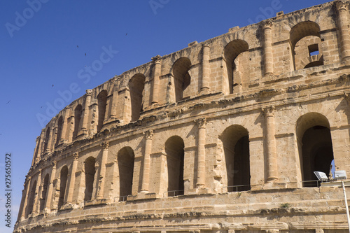 Amphitheater Ej-Djem, Tunisia, at the sun