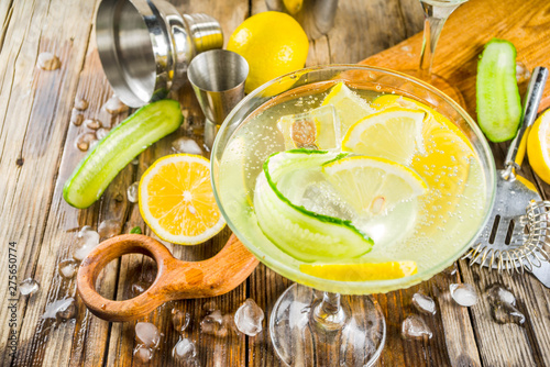 Bilde på lerret Trendy summer alcohol cocktail Tom Collins