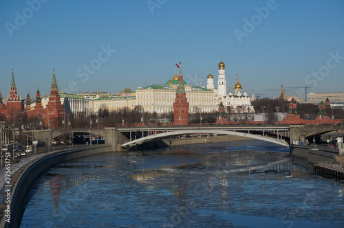 view of kremlin and river in moscow
