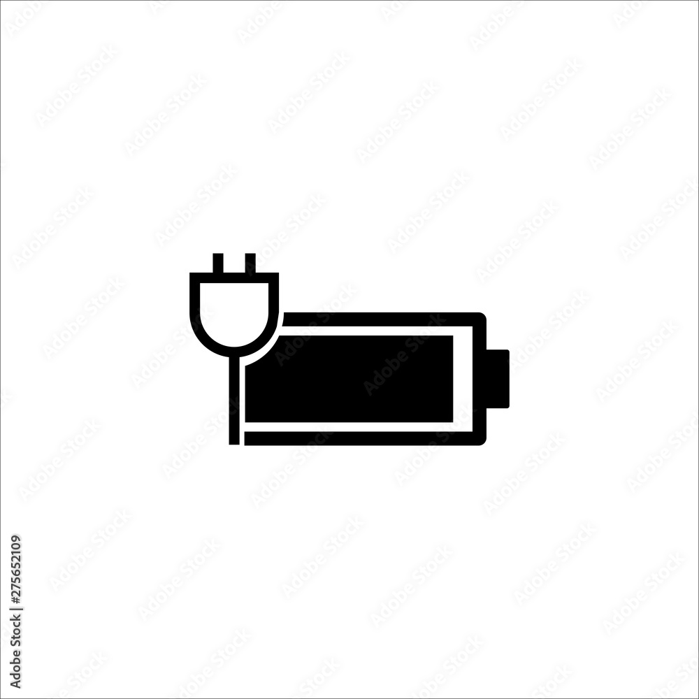 Battery full charged flat vector icon Battery full charged flat vector icon