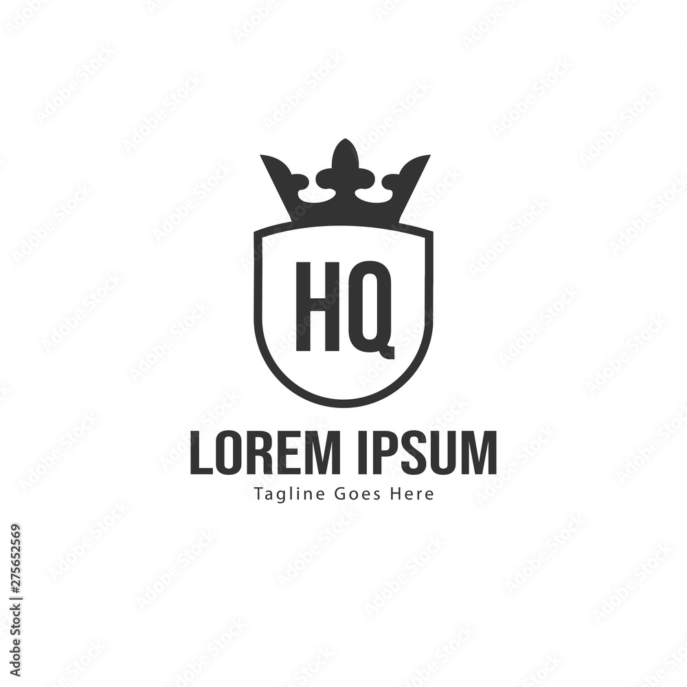 Initial HQ logo template with modern frame. Minimalist HQ letter logo vector illustration Initial HQ logo template with modern frame. Minimalist HQ letter logo vector illustration