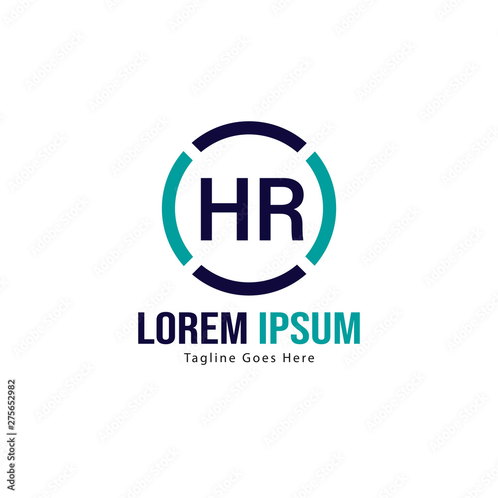 Initial HR logo template with modern frame. Minimalist HR letter logo vector illustration Initial HR logo template with modern frame. Minimalist HR letter logo vector illustration