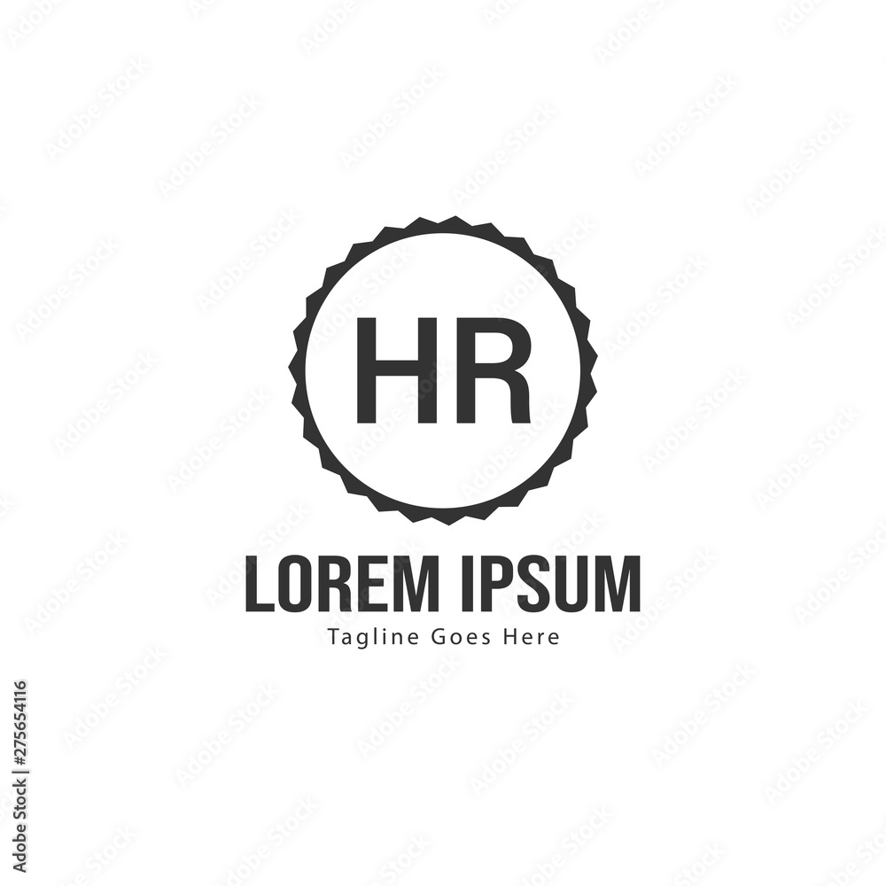 Initial HR logo template with modern frame. Minimalist HR letter logo vector illustration Initial HR logo template with modern frame. Minimalist HR letter logo vector illustration