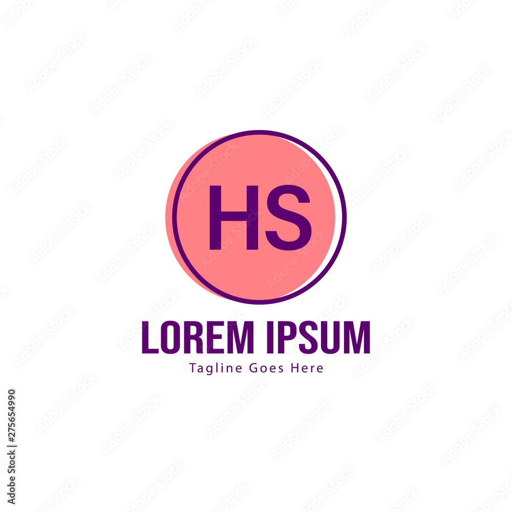 Initial HS logo template with modern frame. Minimalist HS letter logo vector illustration Initial HS logo template with modern frame. Minimalist HS letter logo vector illustration