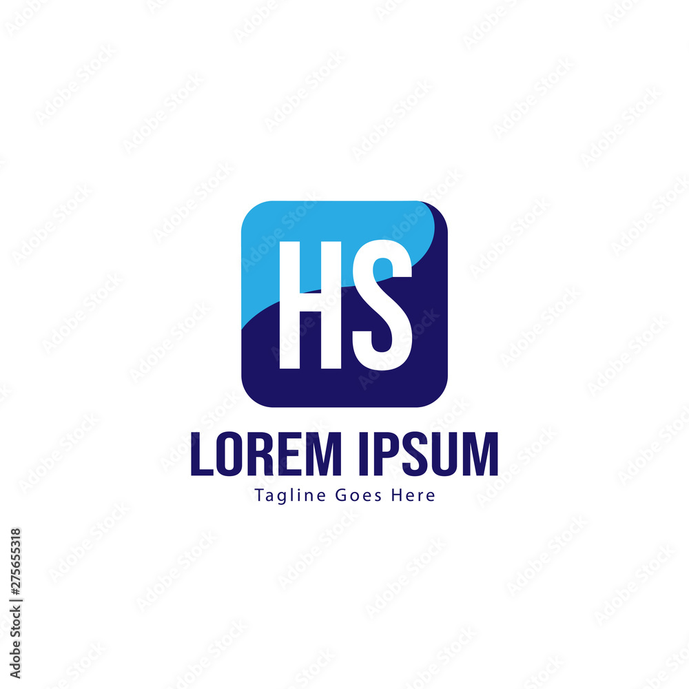 Initial HS logo template with modern frame. Minimalist HS letter logo vector illustration Initial HS logo template with modern frame. Minimalist HS letter logo vector illustration