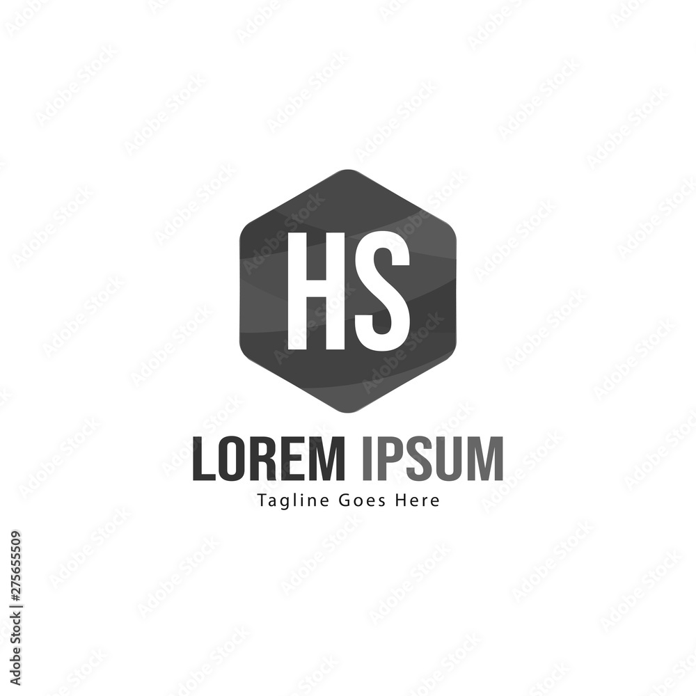 Initial HS logo template with modern frame. Minimalist HS letter logo vector illustration Initial HS logo template with modern frame. Minimalist HS letter logo vector illustration