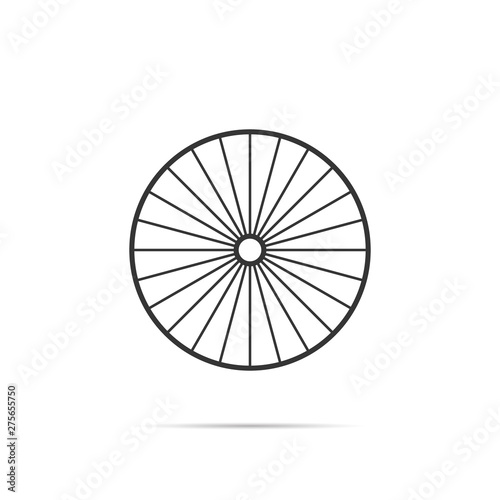 Bicycle wheel icon with shadow