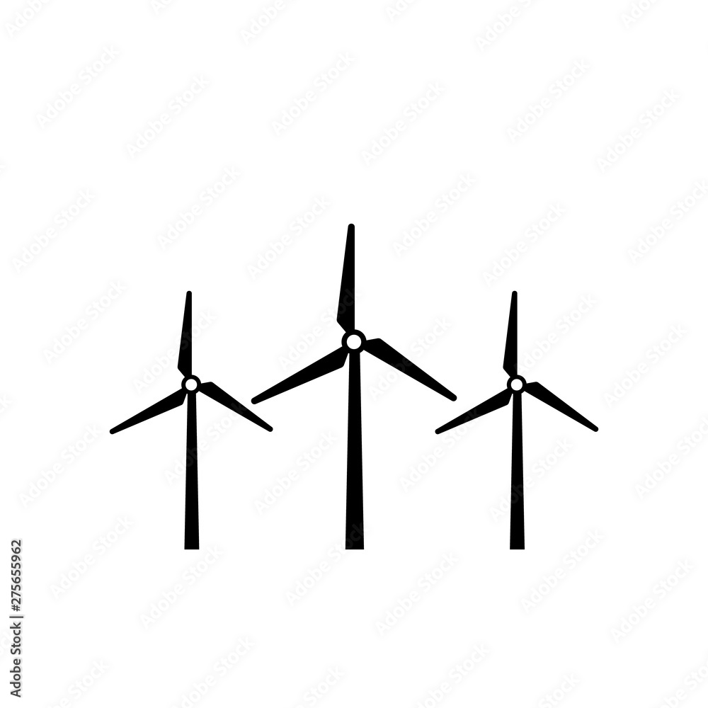 Wind turbine icon symbol. Simple design Wind turbine icon symbol. Simple design