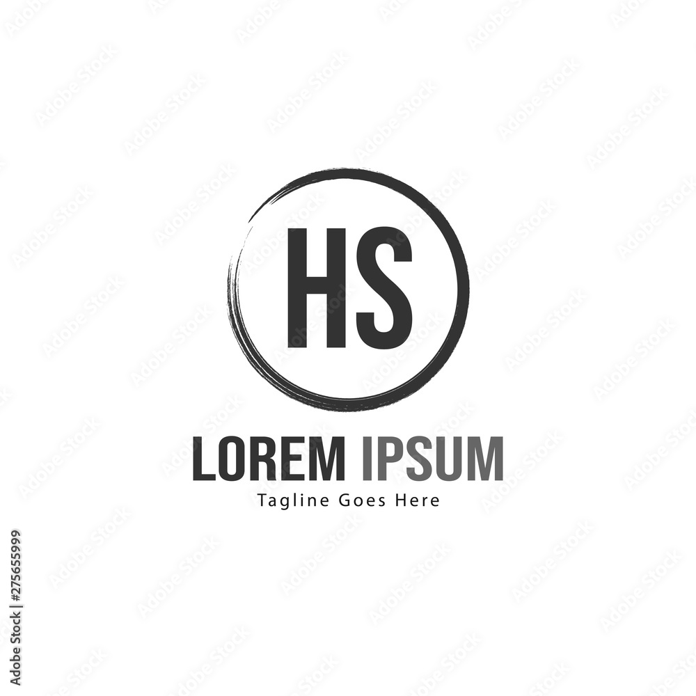 Initial HS logo template with modern frame. Minimalist HS letter logo vector illustration Initial HS logo template with modern frame. Minimalist HS letter logo vector illustration