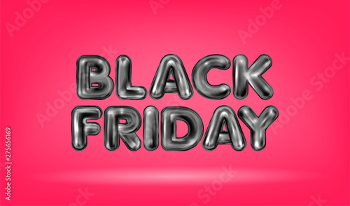 Black Friday black latex lettering on the red background