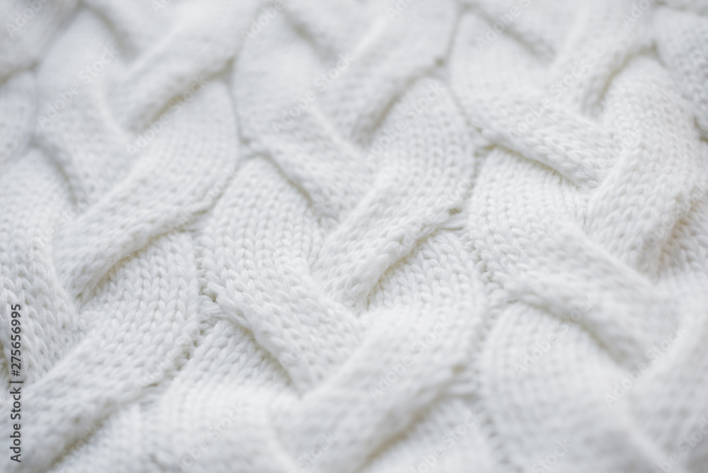 texture knitted white sweater, drawing large braid spokes, 