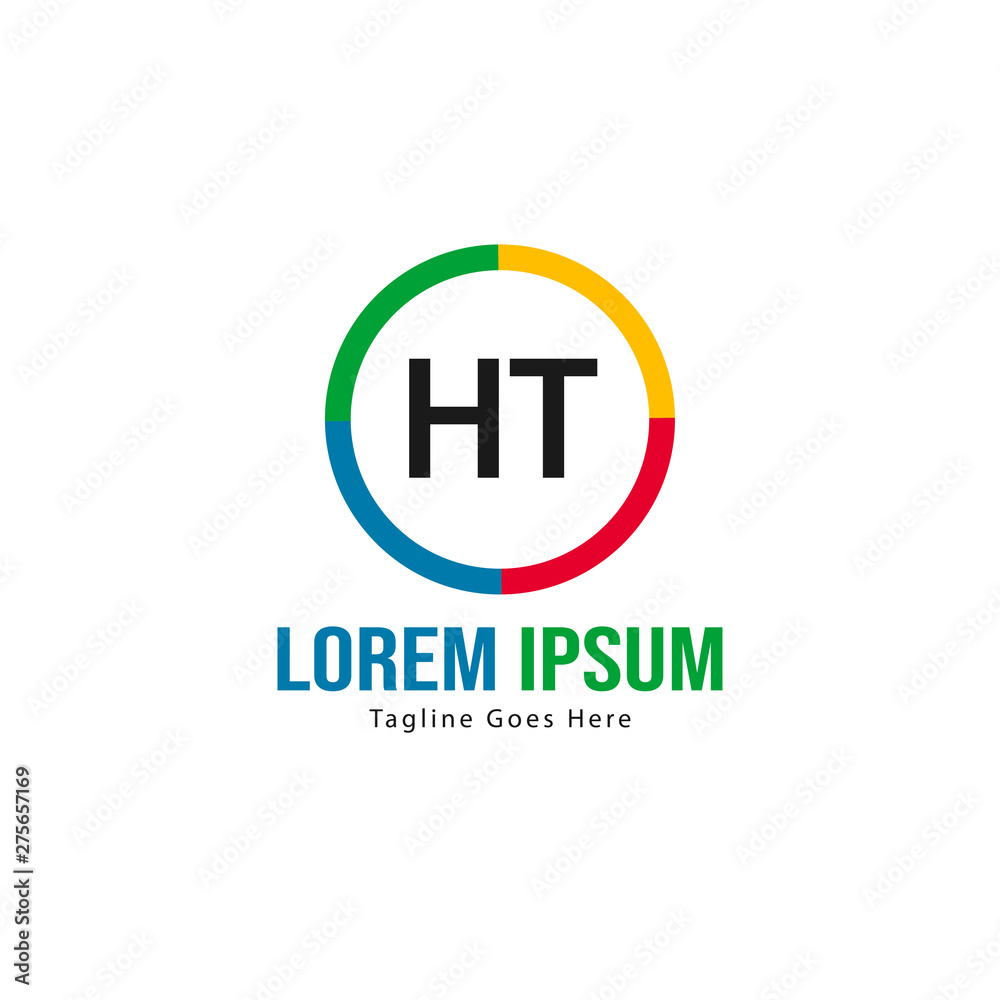 Initial HT logo template with modern frame. Minimalist HT letter logo vector illustration Initial HT logo template with modern frame. Minimalist HT letter logo vector illustration