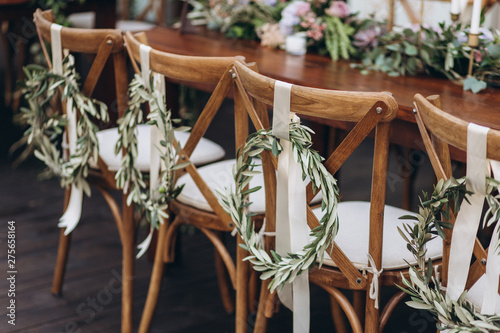 Boho wedding table for a newlywed banquet.