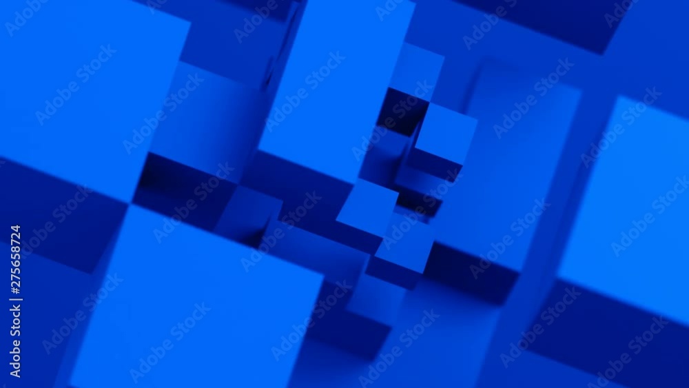 Abstract 3d render, modern animation, geometric background with cubes, motion design, 4k video
