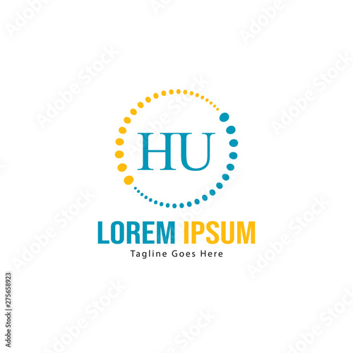 Wallpaper Mural Initial HU logo template with modern frame. Minimalist HU letter logo vector illustration Torontodigital.ca