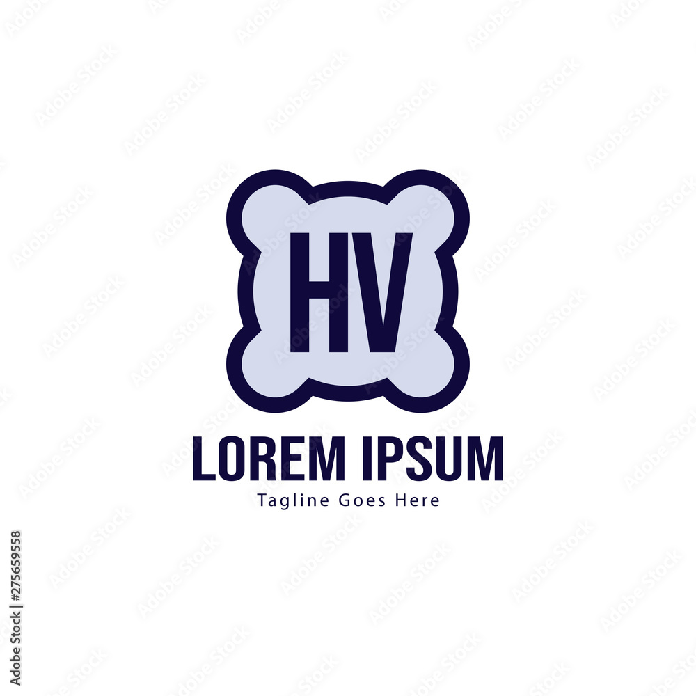 Initial HV logo template with modern frame. Minimalist HV letter logo vector illustration Initial HV logo template with modern frame. Minimalist HV letter logo vector illustration
