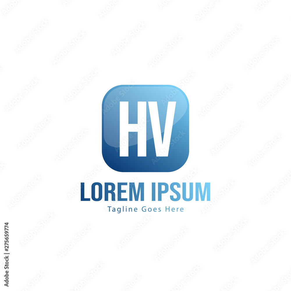 Initial HV logo template with modern frame. Minimalist HV letter logo vector illustration Initial HV logo template with modern frame. Minimalist HV letter logo vector illustration