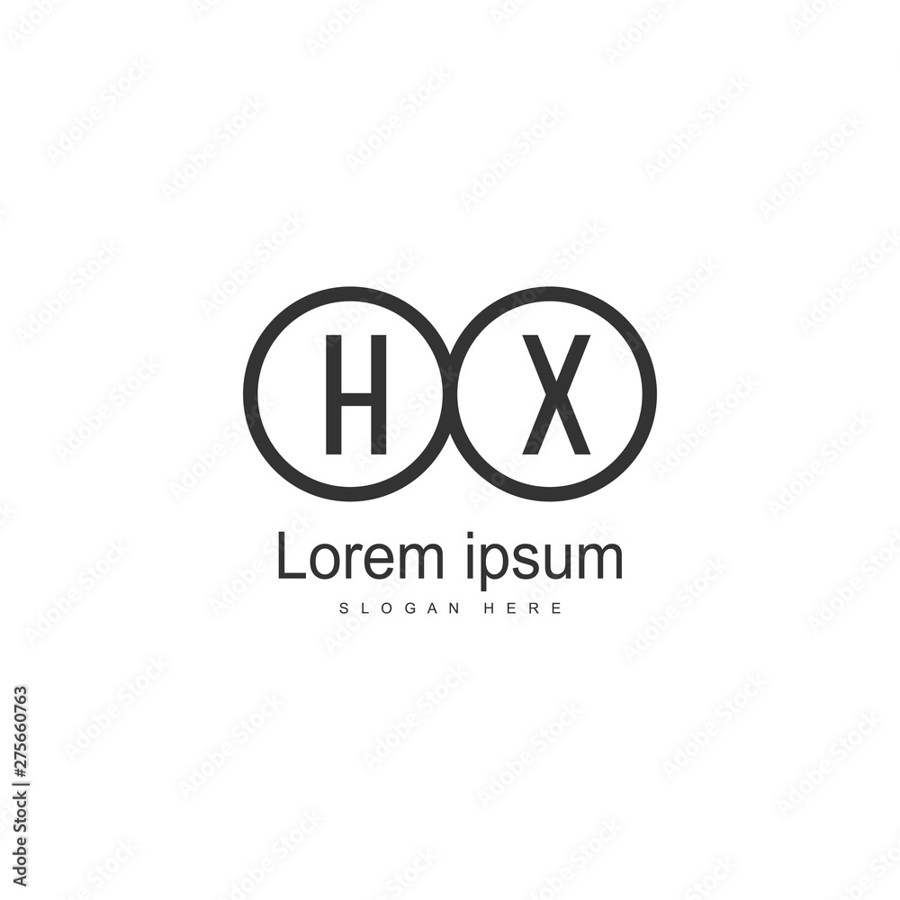 Initial HX logo template with modern frame. Minimalist HX letter logo vector illustration Initial HX logo template with modern frame. Minimalist HX letter logo vector illustration