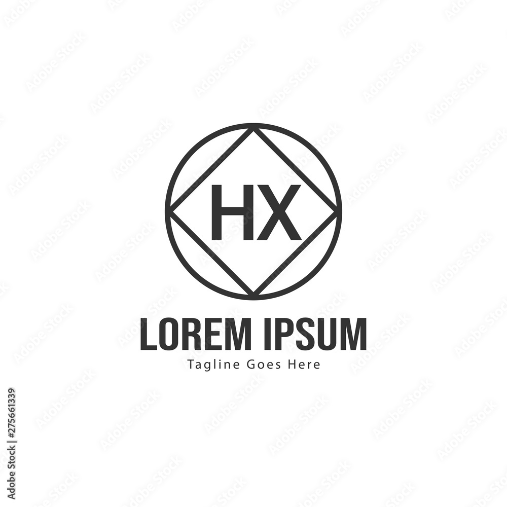 Initial HX logo template with modern frame. Minimalist HX letter logo vector illustration Initial HX logo template with modern frame. Minimalist HX letter logo vector illustration