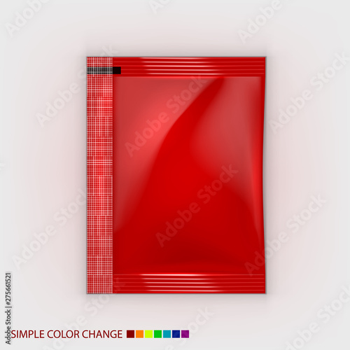 Realistic Blank Plastic Foil Bag For Branding