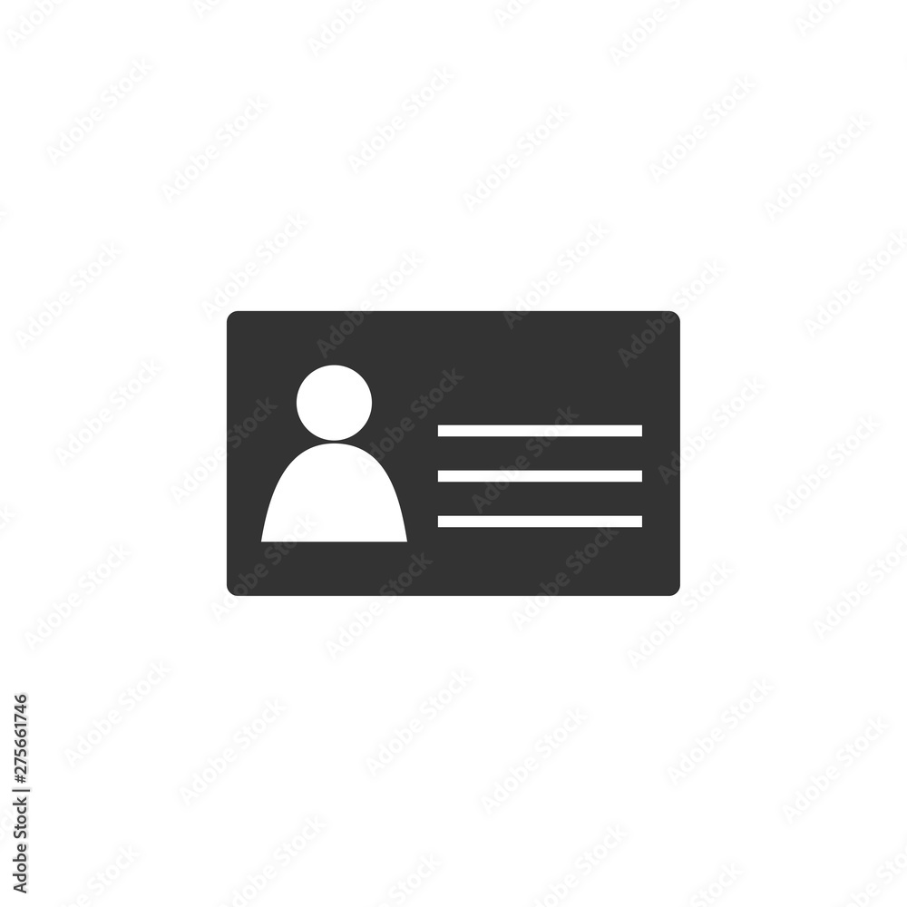 ID card Icon. Vector illustration, flat design. ID card Icon. Vector illustration, flat design.