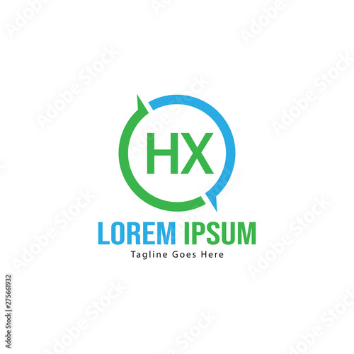 Free Download Initial HX logo template with modern frame. Minimalist HX letter logo vector illustration - GFXLoad