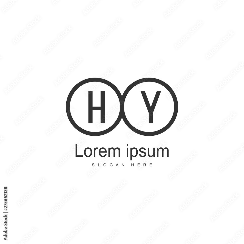 Initial HY logo template with modern frame. Minimalist HY letter logo vector illustration Initial HY logo template with modern frame. Minimalist HY letter logo vector illustration