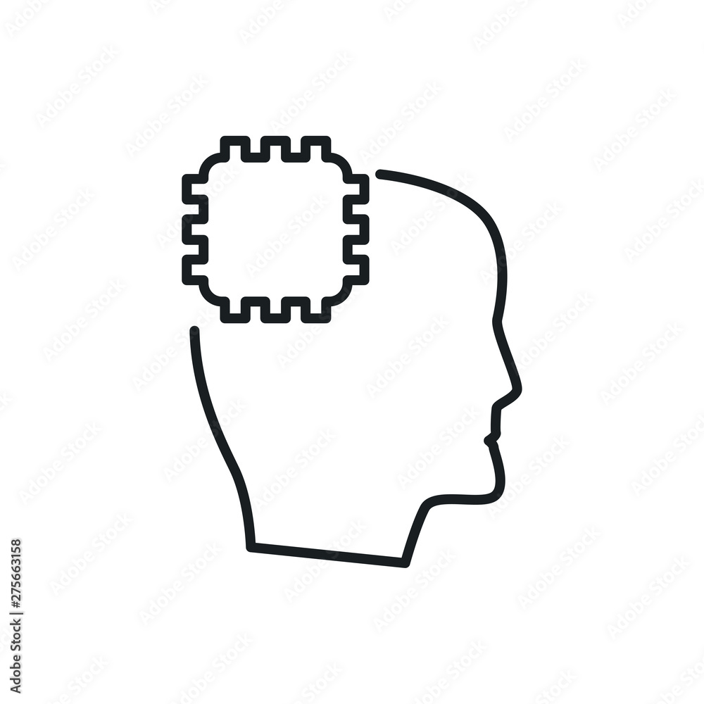 head chip vector icon head chip vector icon
