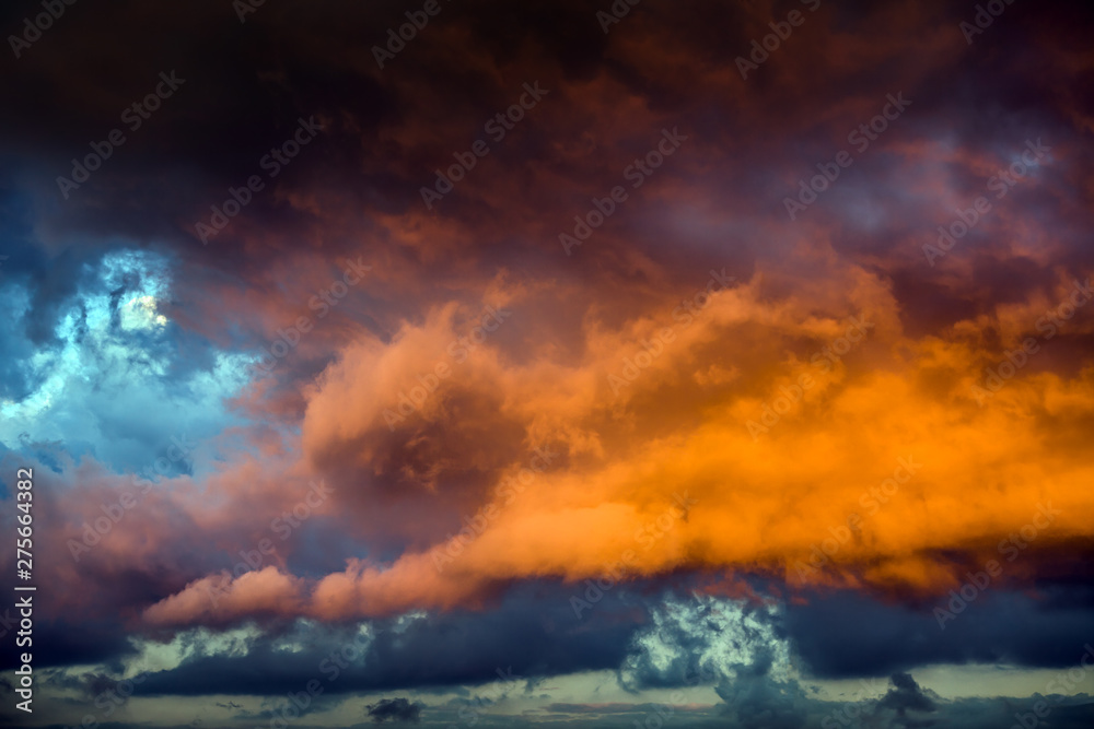 Red Dramatic Clouds Background