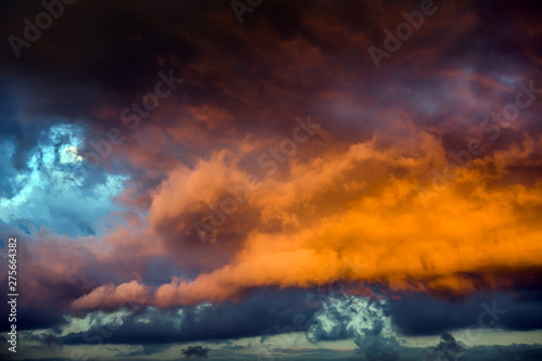 Red Dramatic Clouds Background