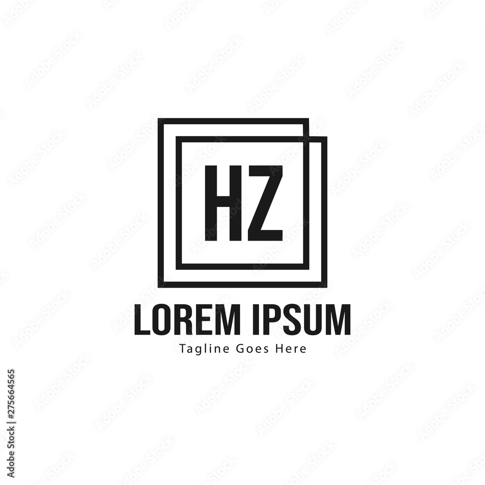 Initial HZ logo template with modern frame. Minimalist HZ letter logo vector illustration Initial HZ logo template with modern frame. Minimalist HZ letter logo vector illustration