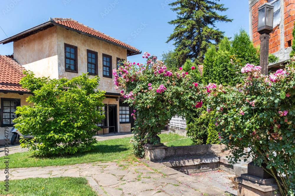 Old houses in front of Museum of Ponishavie in town of Pirot