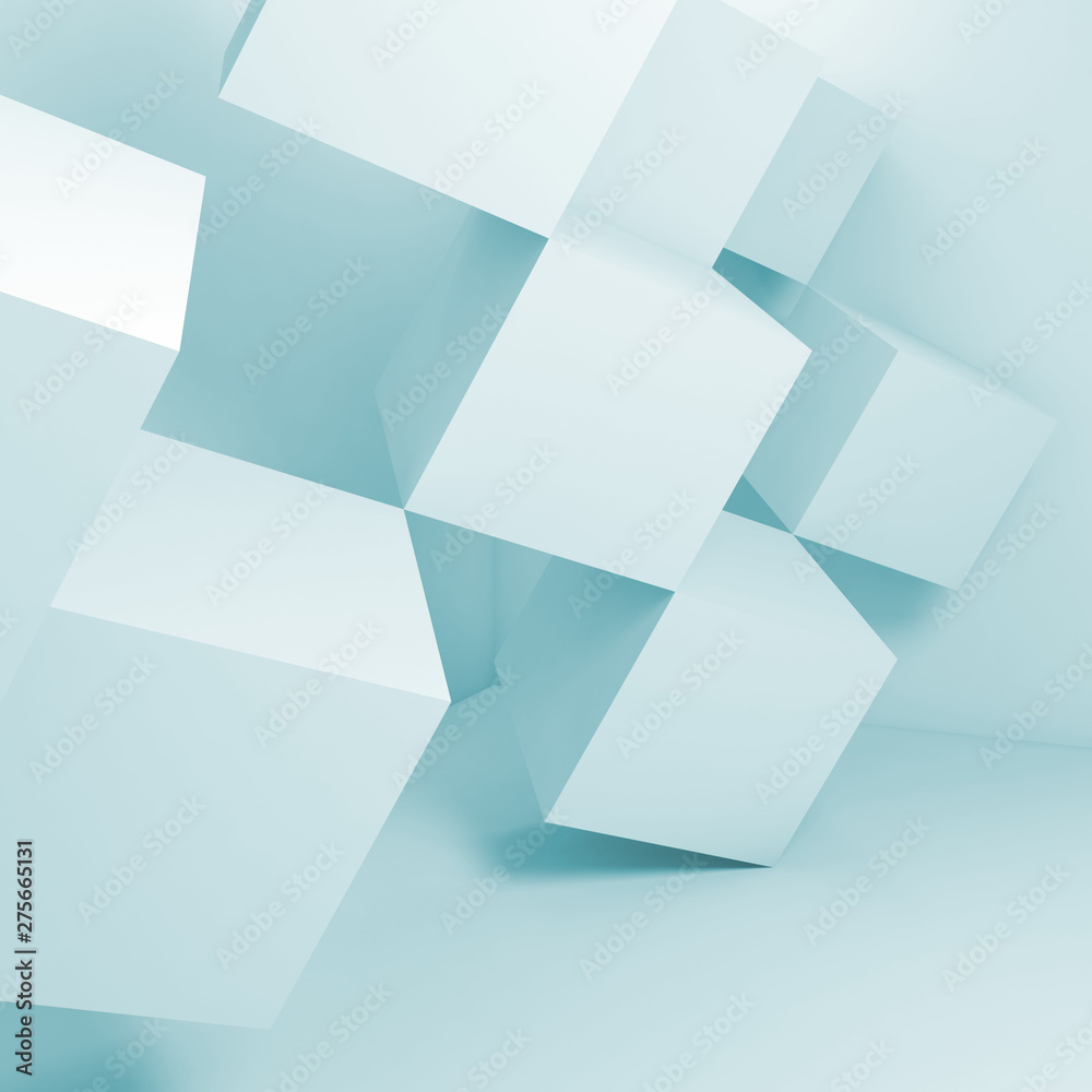 Obraz premium 3d cubes installation in empty room