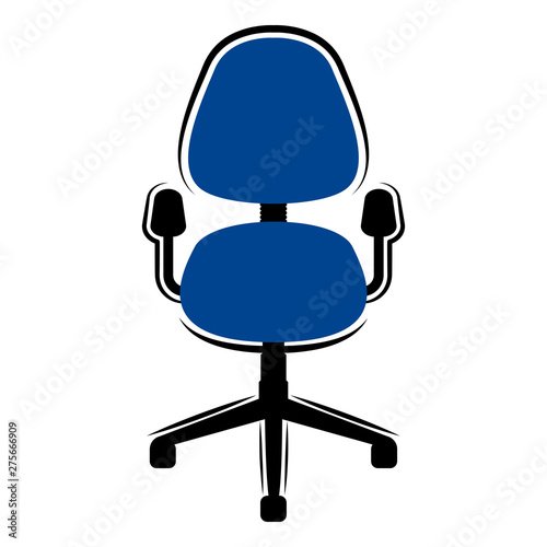 Front view of an office chair with wheels - Vector