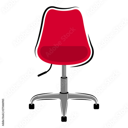 Front view of an office chair with wheels - Vector