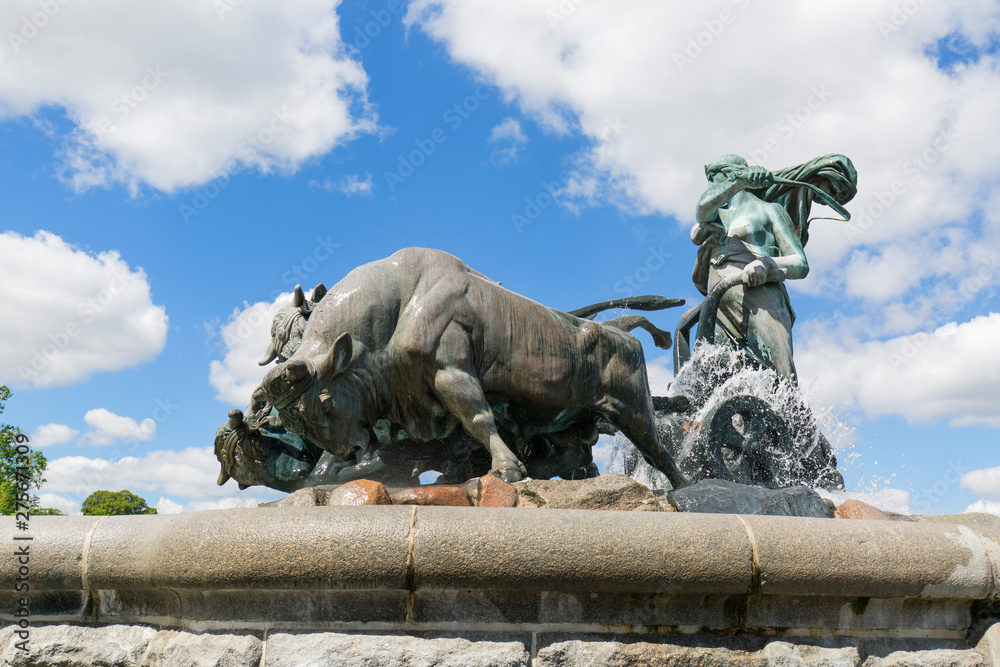 Gefion Fountain located in port in Nordre Toldbod area next to Kastellet, Copehagen, Denmark