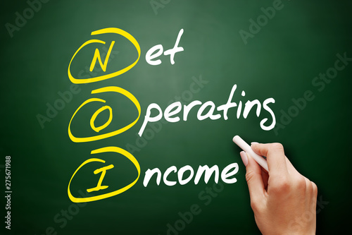 NOI - Net Operating Income acronym, business concept on blackboard