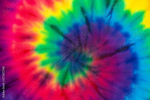 Wall Mural Tie Dye spiral rainbow color , abstract texture and background , reggae style