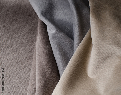 Cuadro en lienzo Light colors velour textile samples.. Fabric texture background