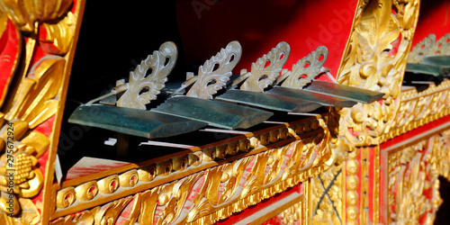 Gamelam,traditional xylophone,percussion music instrument used in ceremonies in bali, java-Indonesia photo