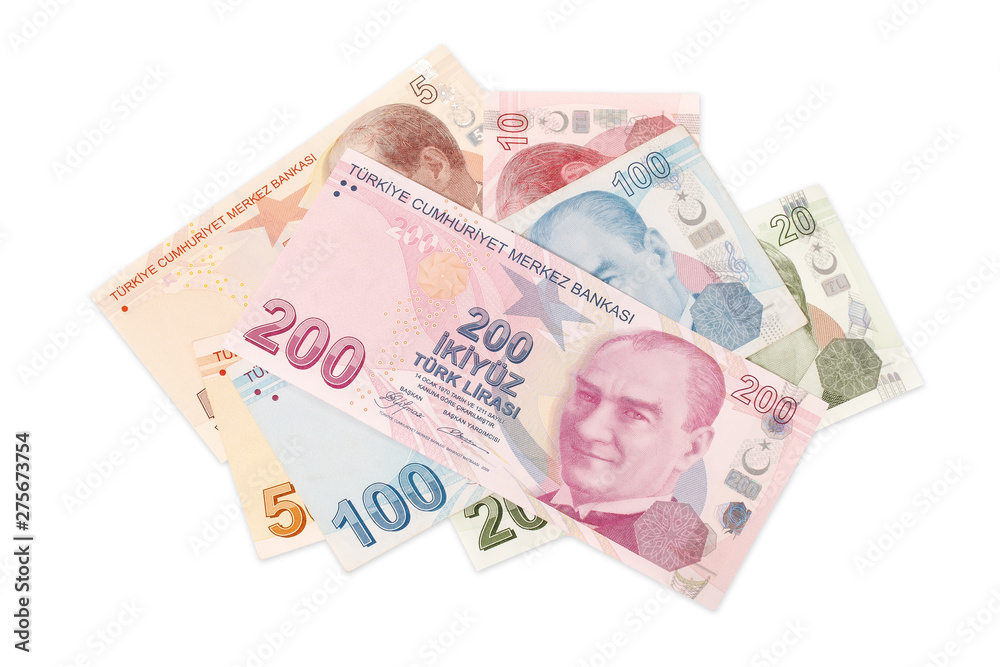 Turkish currency - clipping path Turkish currency - clipping path