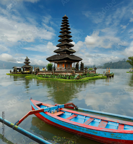 Temple Ulun Danu Bratan in Beratan lake at bedugul-Bali-Indonesia