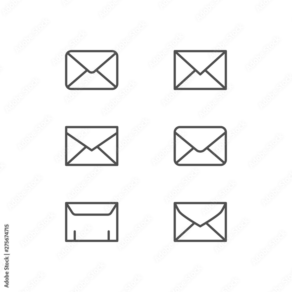 Set line icons of envelope